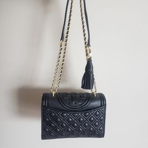 NEW Tory Burch Fleming small black convertible bag